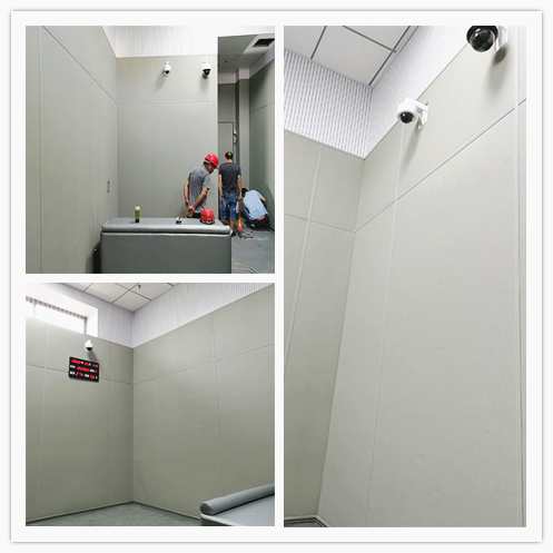 防撞軟包在留置室室內墻面的應用